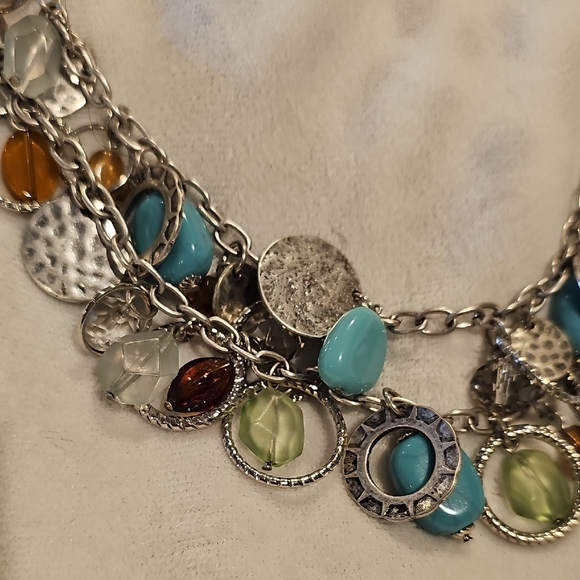 Premier Designs Turquoise and Amber Necklace - Picture 2 of 6